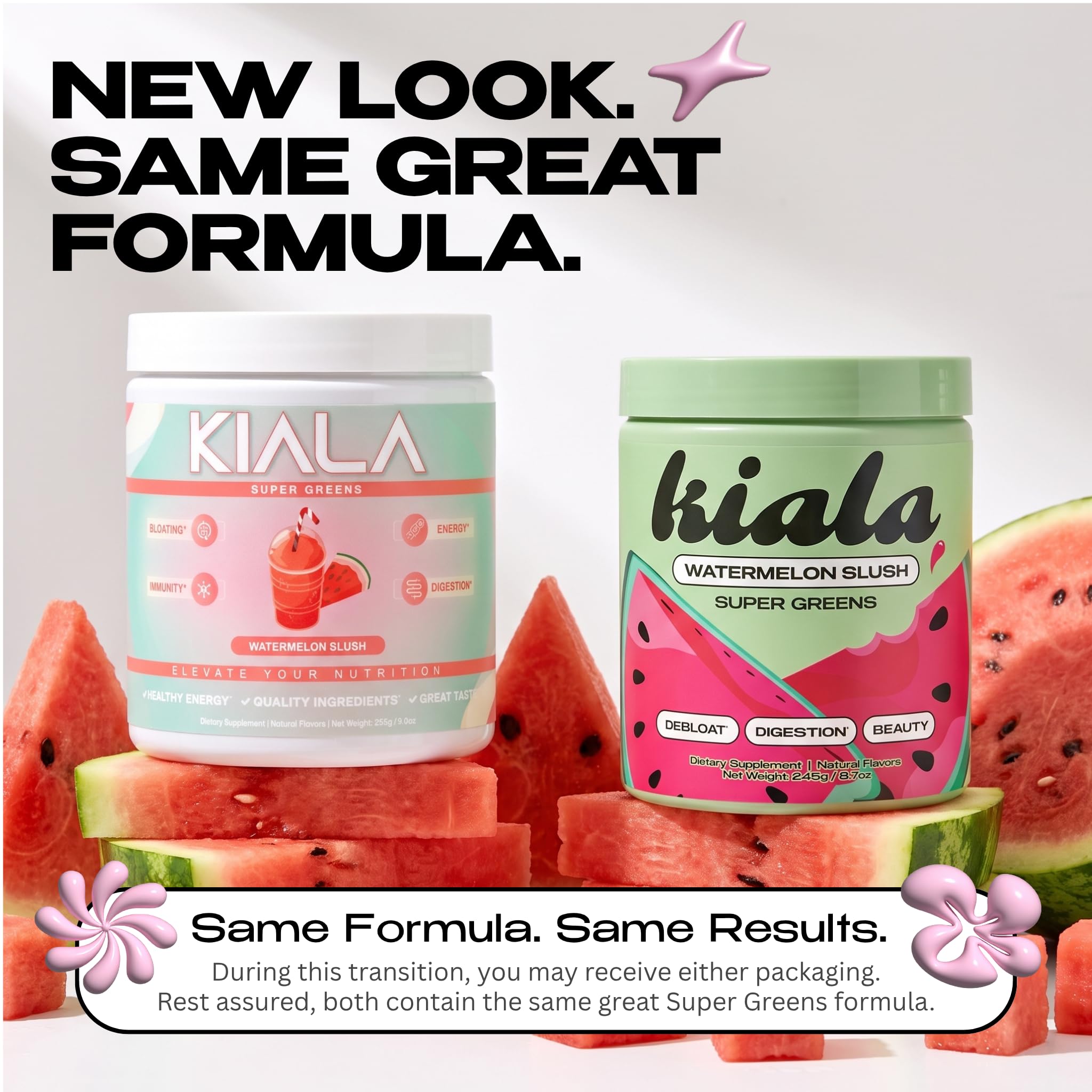 Kiala Nutrition polvo verde en primer plano que demuestra textura fina