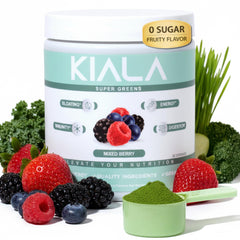 Kiala Nutrition envase frontal con diseño Mixed Berry y beneficios visibles