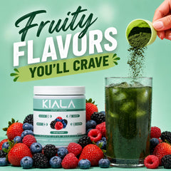 Kiala Nutrition polvo mostrando textura fina y mezcla fácil al disolver