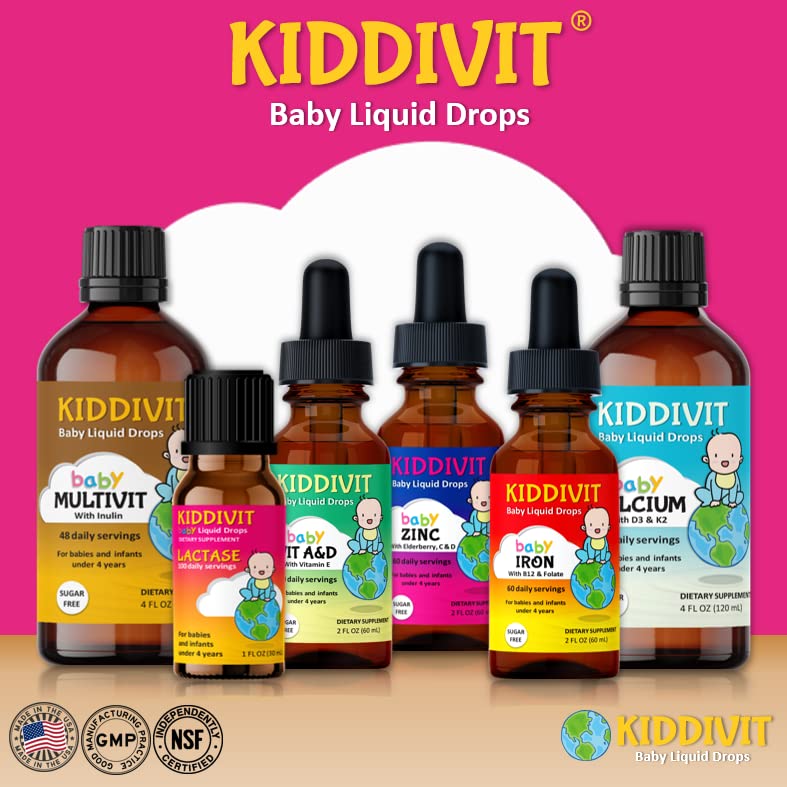 Kiddivit escena familiar con bebé recibiendo suplemento de forma calmada