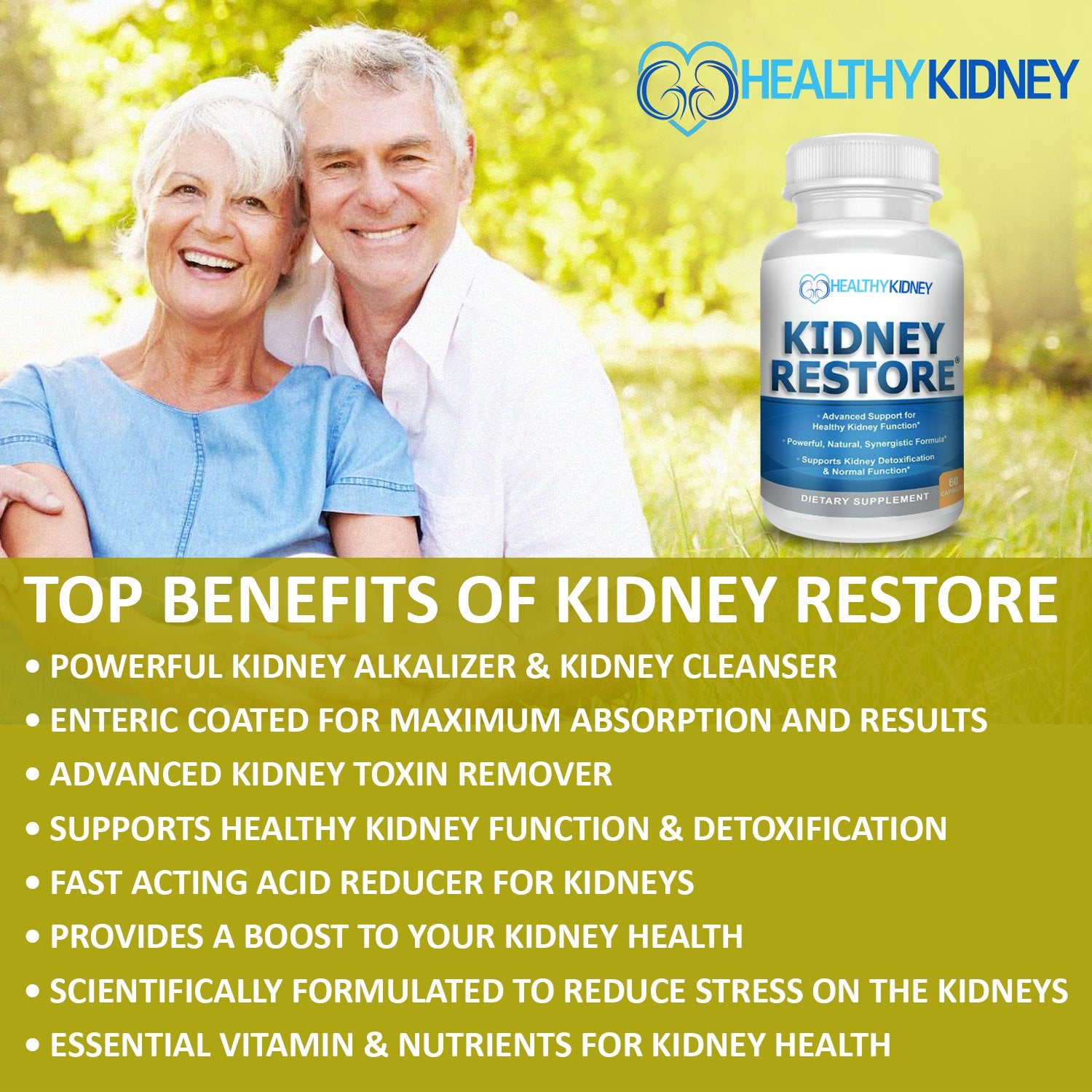 Kidney Restore cápsulas en primer plano, fácil administración y absorción