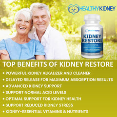 Frasco de Kidney Restore en mano para comparar escala y porción diaria