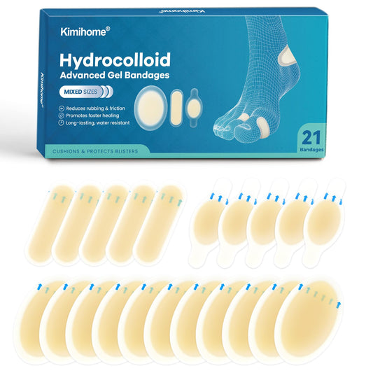 Kimihome empaque frontal mostrando 21 parches y beneficios protectores