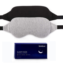 kimkoo antifaz empacado en funda negra y gris, fácil transporte