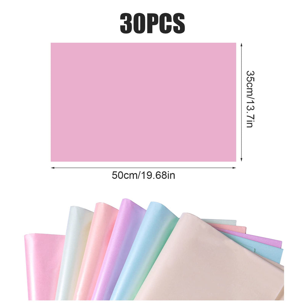KINBOM hojas desplegadas mostrando dimensiones 50x35 cm y colores disponibles