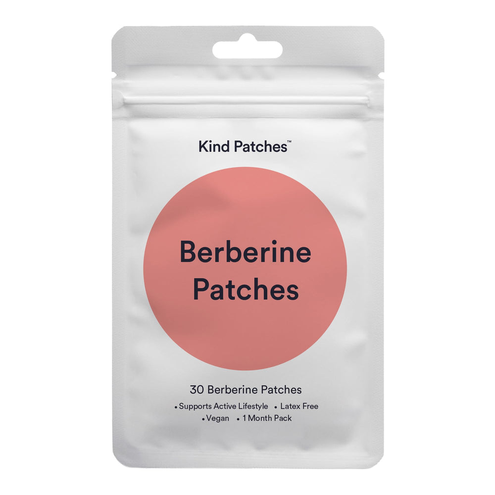 Kind Patches empaque frontal mostrando 30 parches y ventajas veganas