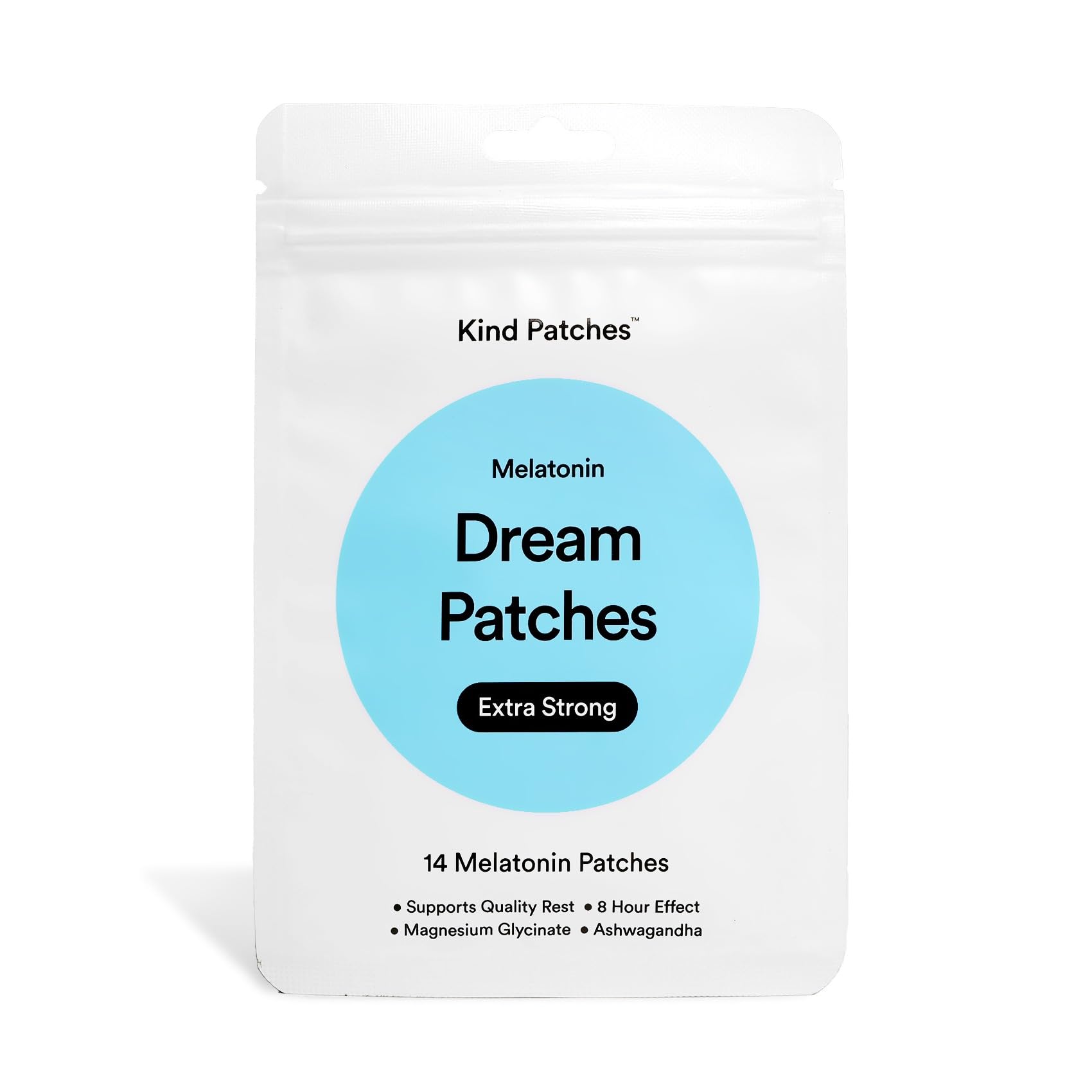 Kind Patches empaque frontal mostrando 14 parches y beneficios visibles
