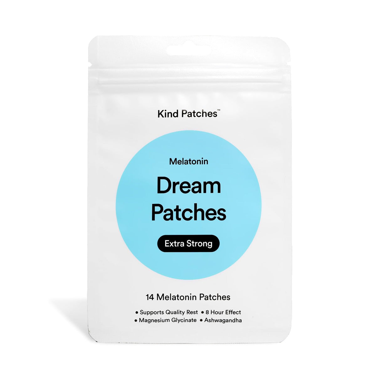 Kind Patches empaque frontal mostrando 14 parches y beneficios visibles
