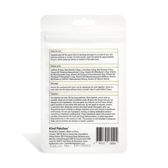 Kind Patches etiqueta con ingredientes como ginseng, L-citrulina y guaraná
