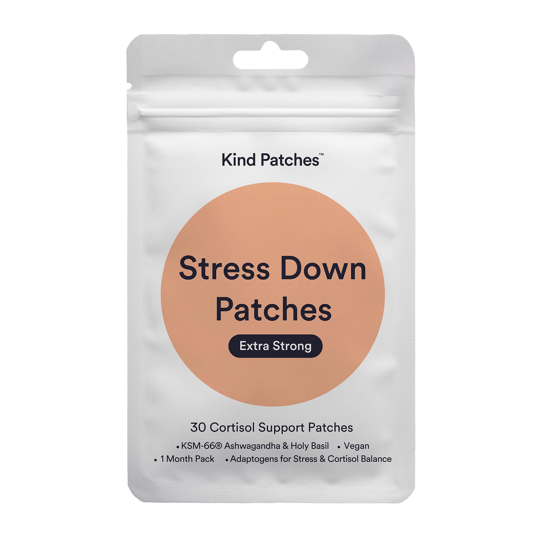Kind Patches empaque frontal mostrando 30 parches y conveniencia diaria