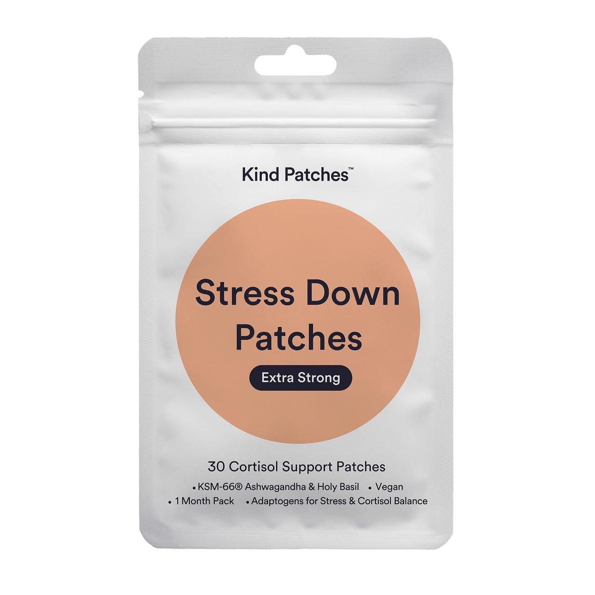 Kind Patches empaque frontal mostrando 30 parches y conveniencia diaria