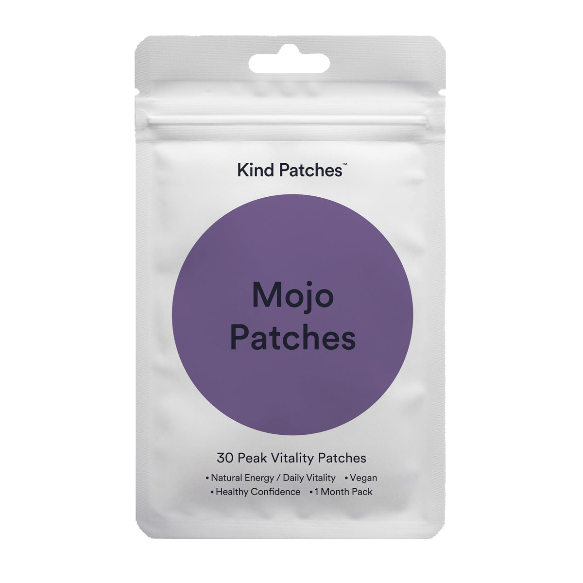 Kind Patches empaque frontal mostrando 30 parches y fácil identificación del producto
