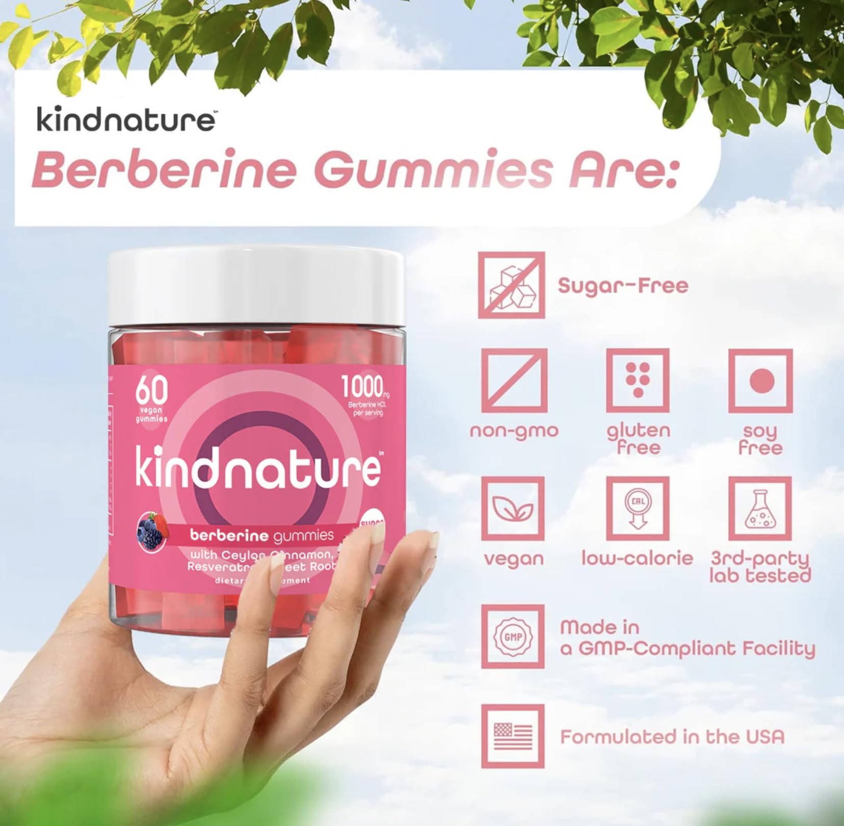 kindnature etiqueta de producto mostrando ingredientes clave y transparencia