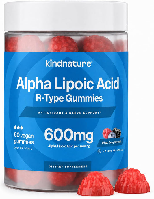 kindnature bote frontal mostrando gomitas y beneficio conveniencia