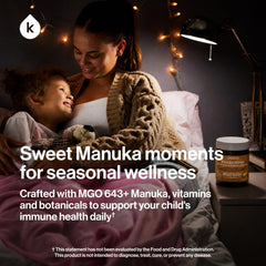 Ingredientes naturales kindnature: saúco y própolis junto a la miel de Manuka de Nueva Zelanda