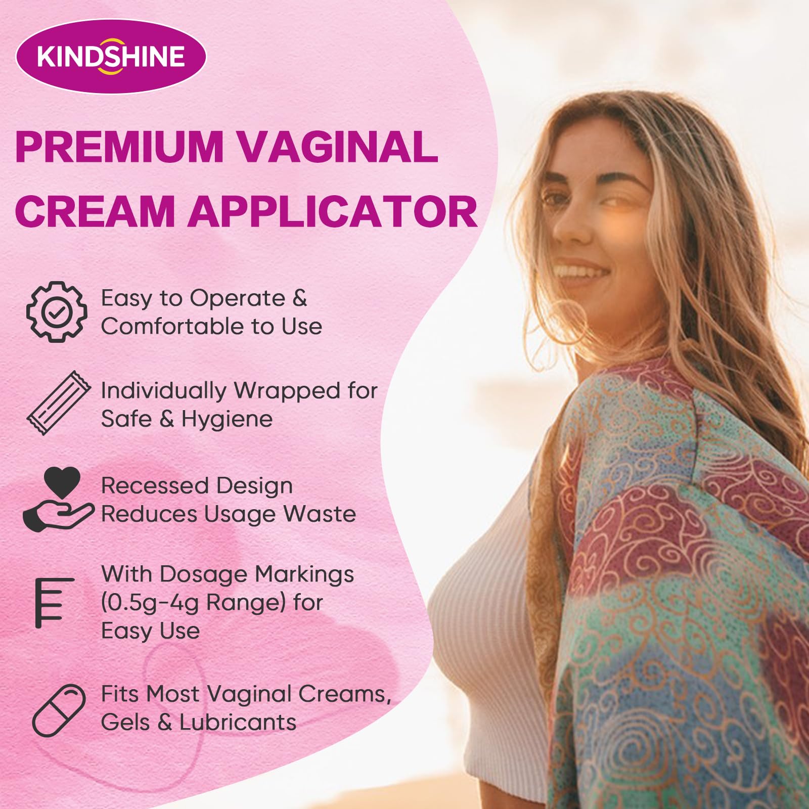 kindshine aplicador con crema en uso, aplicación precisa y ordenada