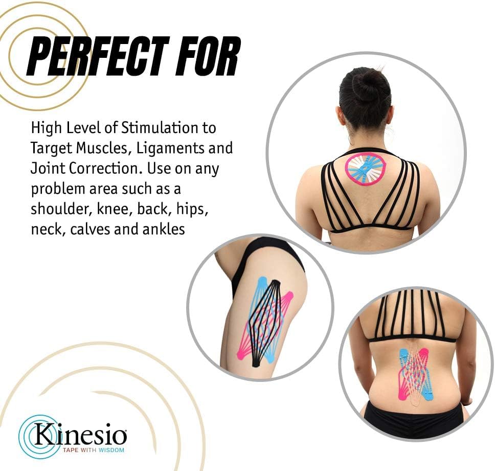 Kinesio Tex Gold FP aplicada en hombro demostrando soporte y movilidad
