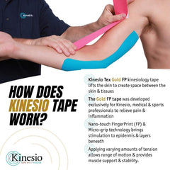 Detalle de la textura del rollo Kinesio Tex Gold FP para mejor adherencia