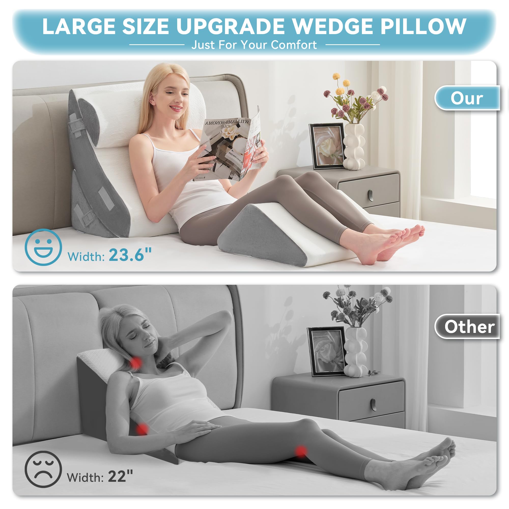 Kingfun cuña usada como respaldo inclinado ofreciendo postura ergonómica