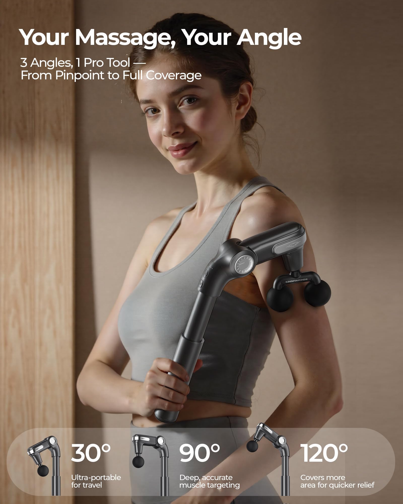 KingPavonini mango extensible mostrado junto a una regla, facilita alcance sin ayuda