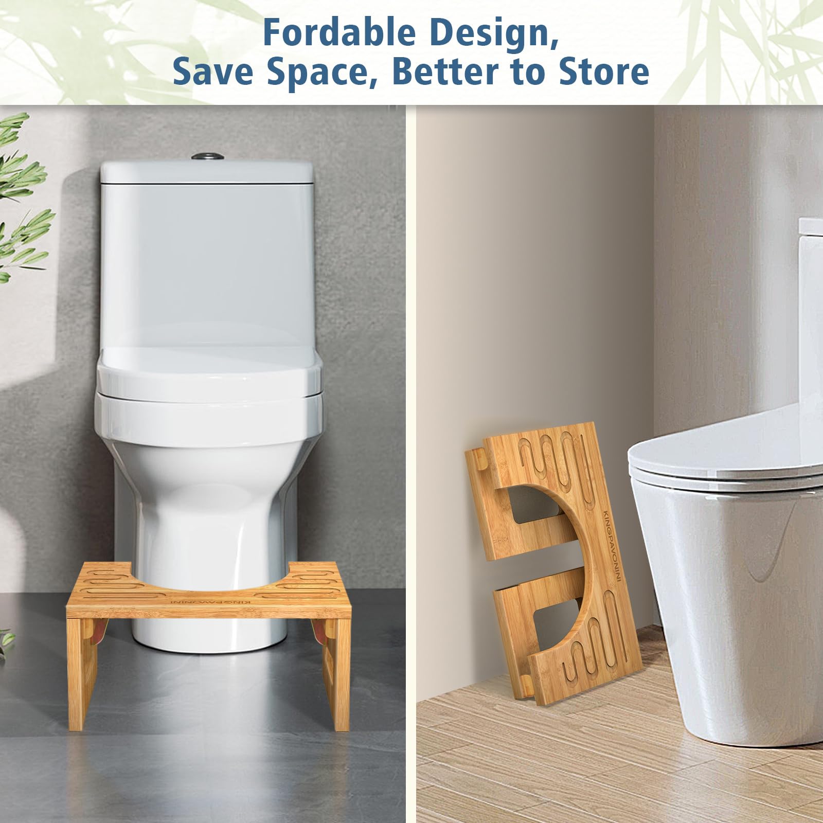 KingPavonini taburete plegado dentro de un armario ahorrando espacio del baño