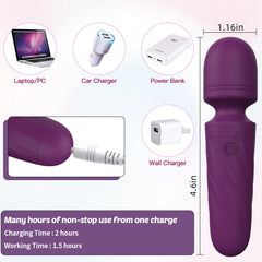 KINGWAND masajeador junto a smartphone para comparar tamaño y portabilidad