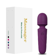 KINGWAND vista frontal del masajeador morado mostrando diseño compacto y portátil