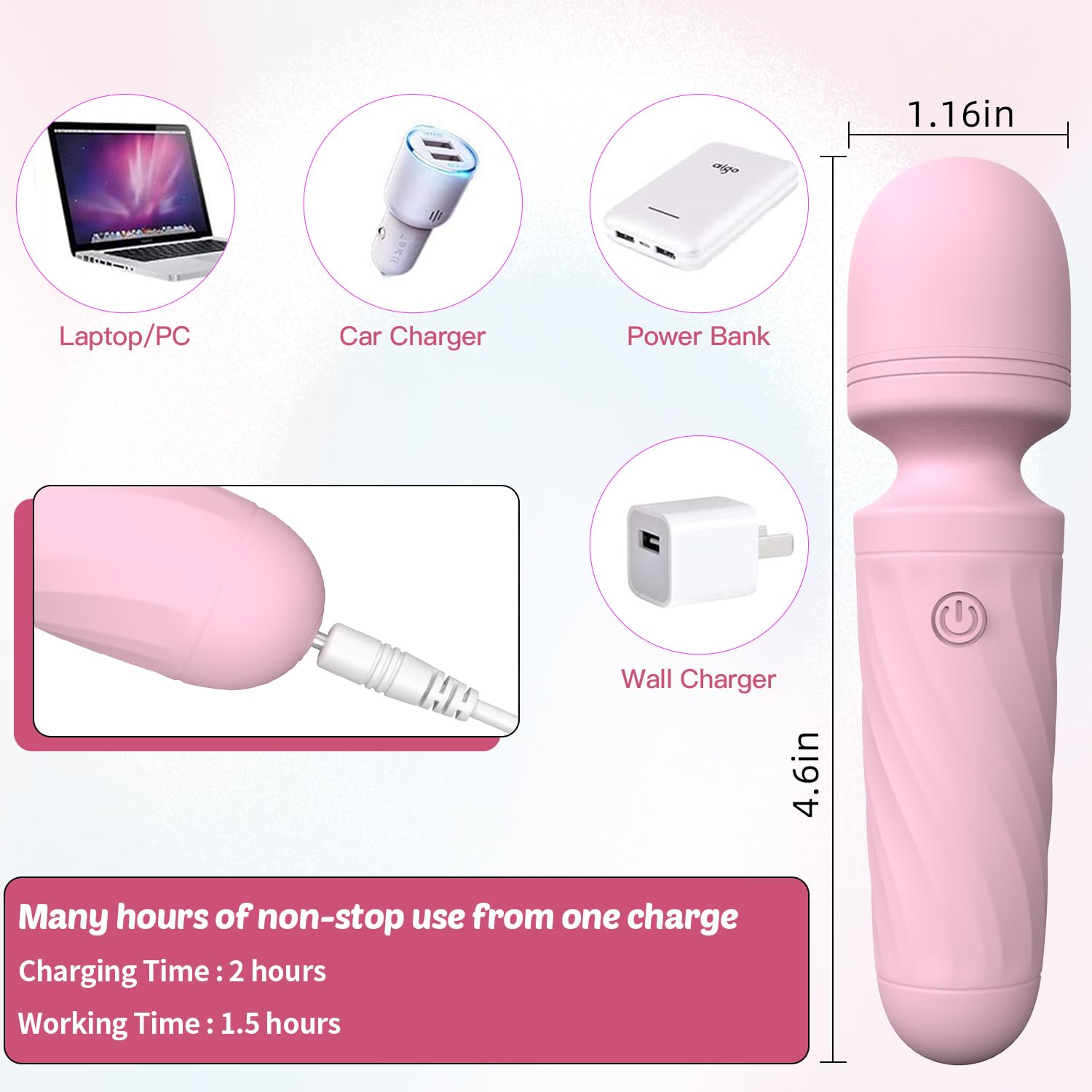 KINGWAND comparación de tamaño en bolso para verificar escala portátil