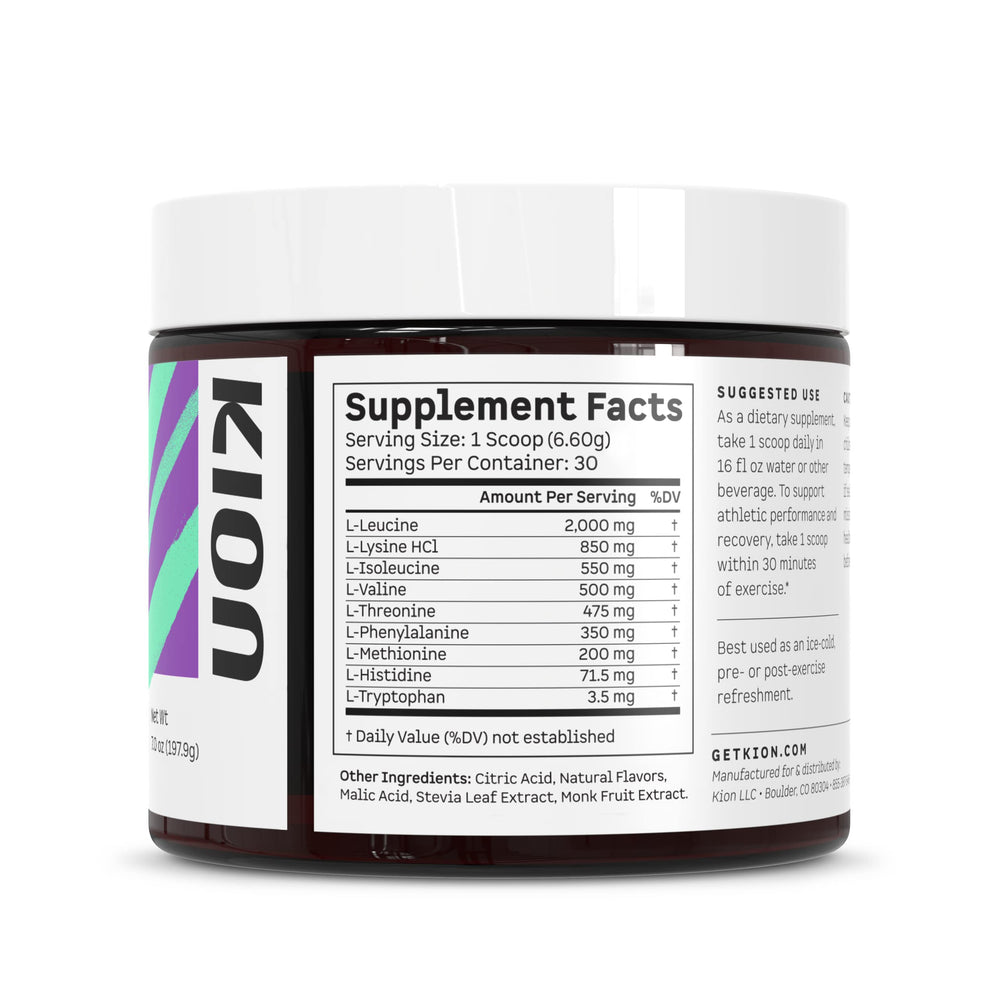 Kion etiqueta con lista de ingredientes y certificaciones de calidad