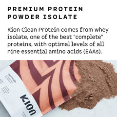 Batido de Kion Clean Protein servido en vaso, aporta proteína postentreno