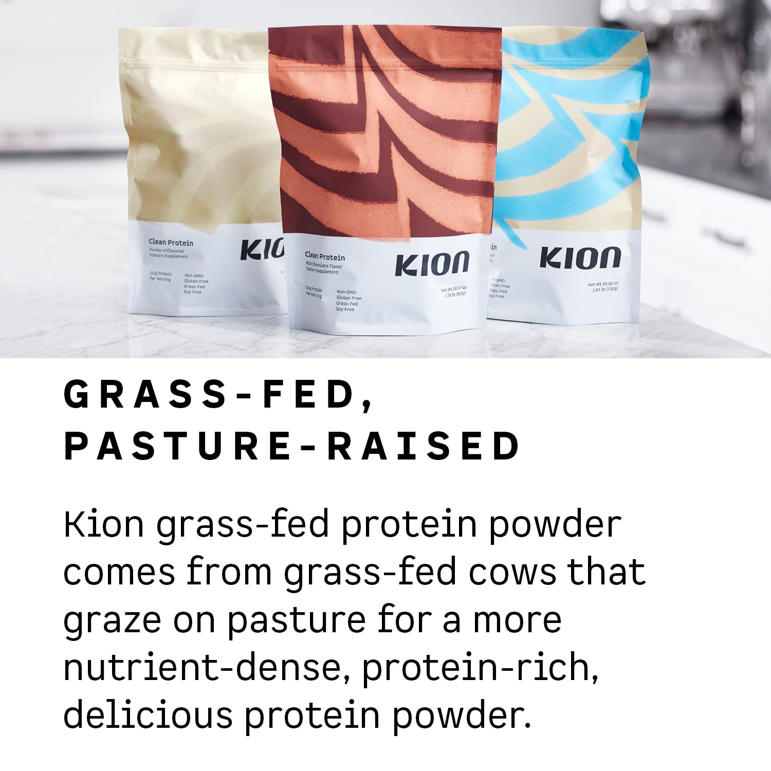 Cucharada medidora con Kion Protein para control de porciones y conveniencia