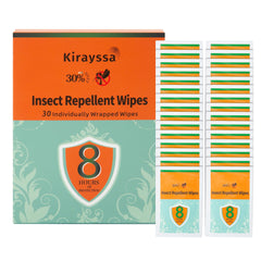 Kirayssa disposición de las 30 toallitas individuales mostrando cantidad y formato