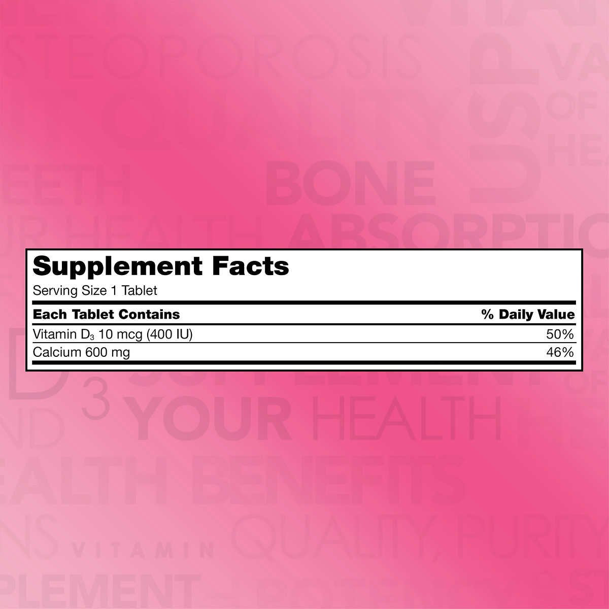 Kirkland Calcium 600 mg con D3, tabletas: uso diario para la densidad ósea.