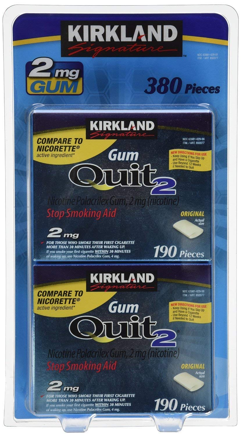 KIRKLAND chicle para dejar de fumar, útil para manejar tentaciones diarias.