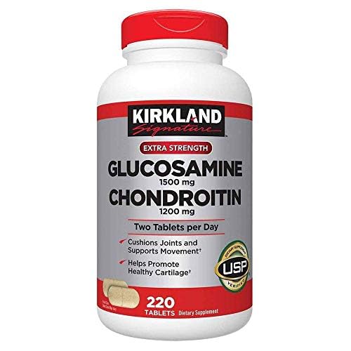 KIRKLAND Glucosamina 1500 mg con Chondroitina 1200 mg en tarro, apoya la movilidad diaria.
