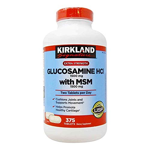 KIRKLAND Glucosamina con MSM, dosis diaria clara para promover la salud de las articulaciones.