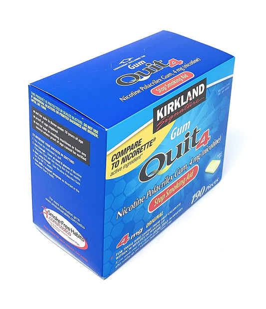 KIRKLAND Gum Quit original, empaque visible, apoyo diario para controlar antojos.