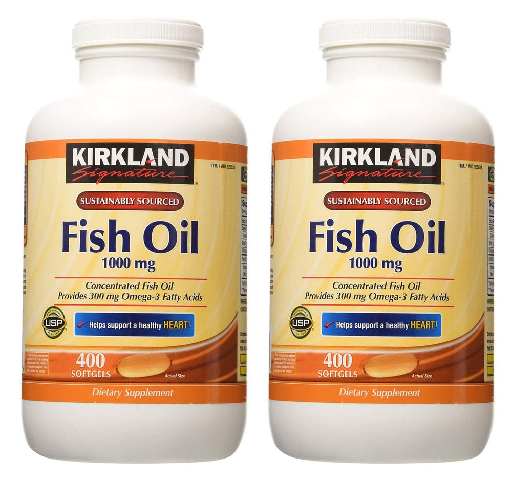 Kirkland Signature hgar, pack de 2 cápsulas, omega-3 para la salud diaria.