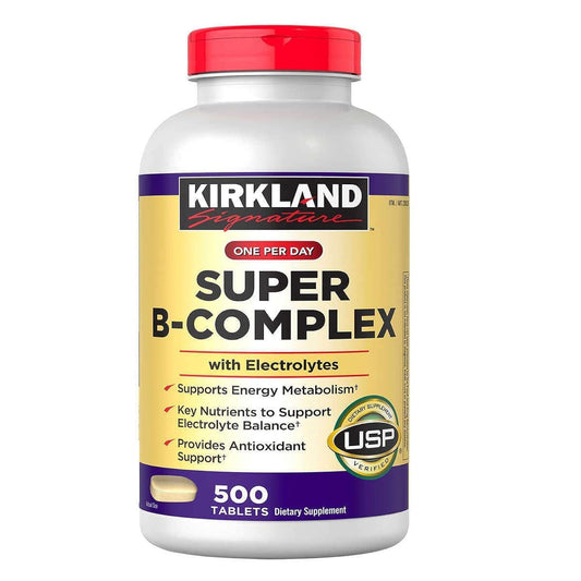 KIRKLAND B-Complejo con electrolitos, botella: apoyo al metabolismo y hidratación
