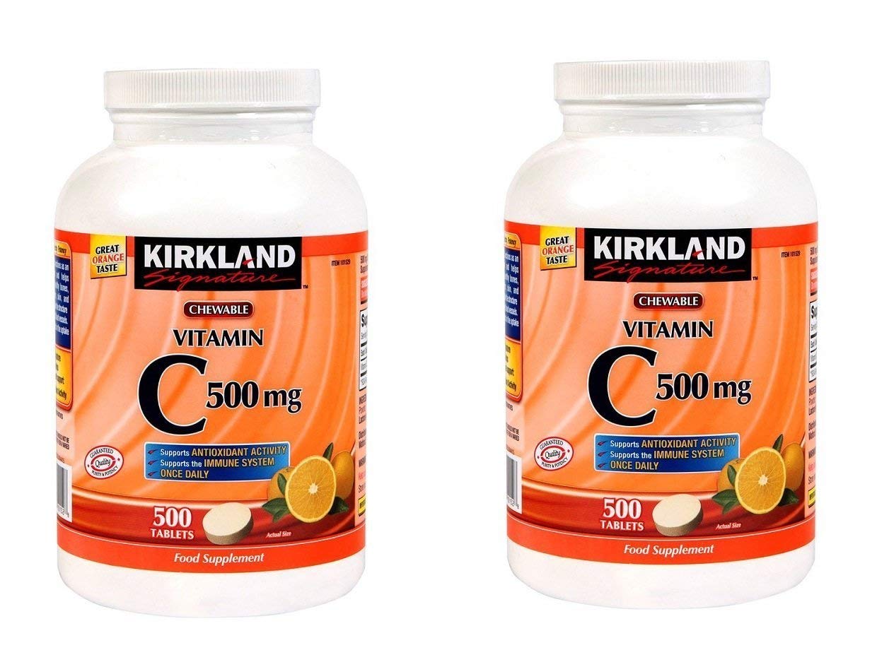 Kirkland Vitamina C: tabletas masticables de naranja, uso diario y posible apoyo al sistema inmune.
