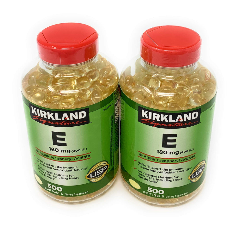 Kirkland Vitamina E 400 unidades en botella, cápsulas suaves para uso diario