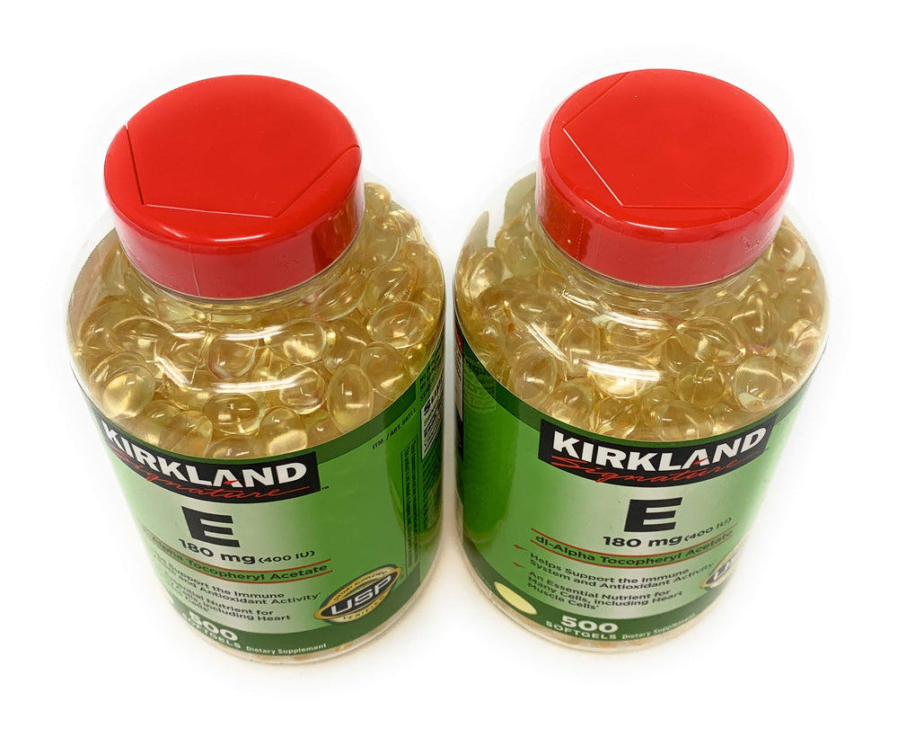 Kirkland Vitamina E frasco, empaque práctico para el cuidado diario
