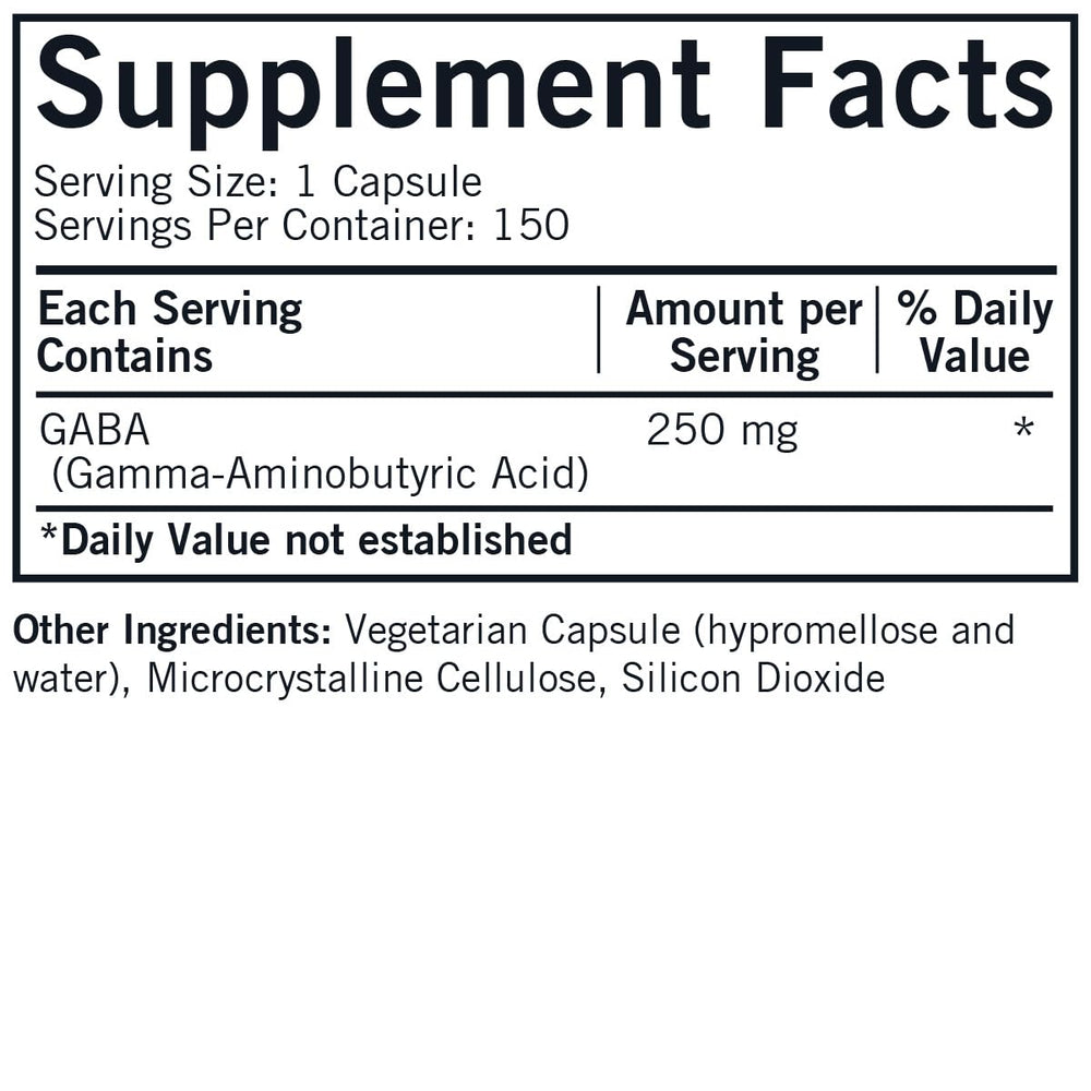 Kirkman GABA 250 mg - cápsulas para uso diario, favorece relajación.