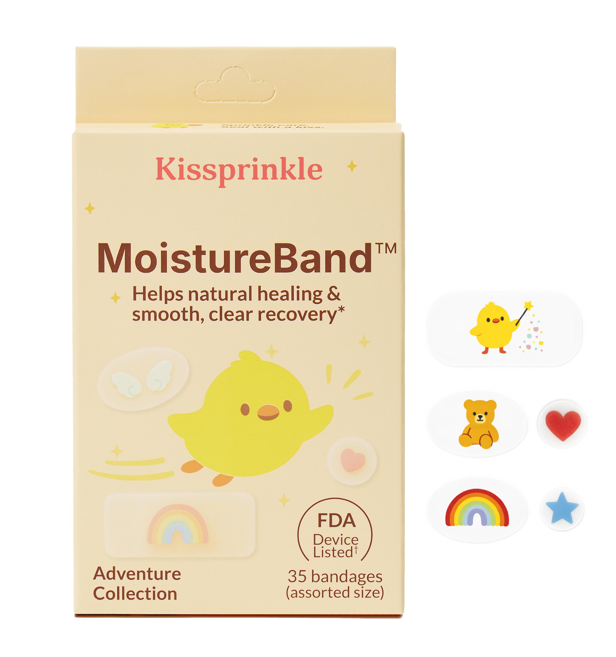 Kissprinkle empaque frontal colección Adventure, fácil identificación