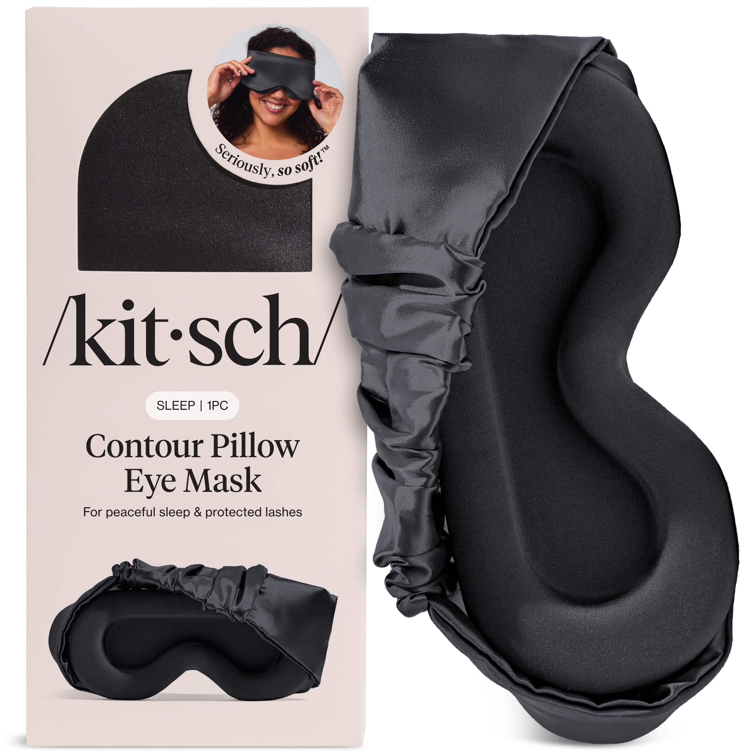 Kitsch antifaz frontal mostrando bloqueo de luz y confort