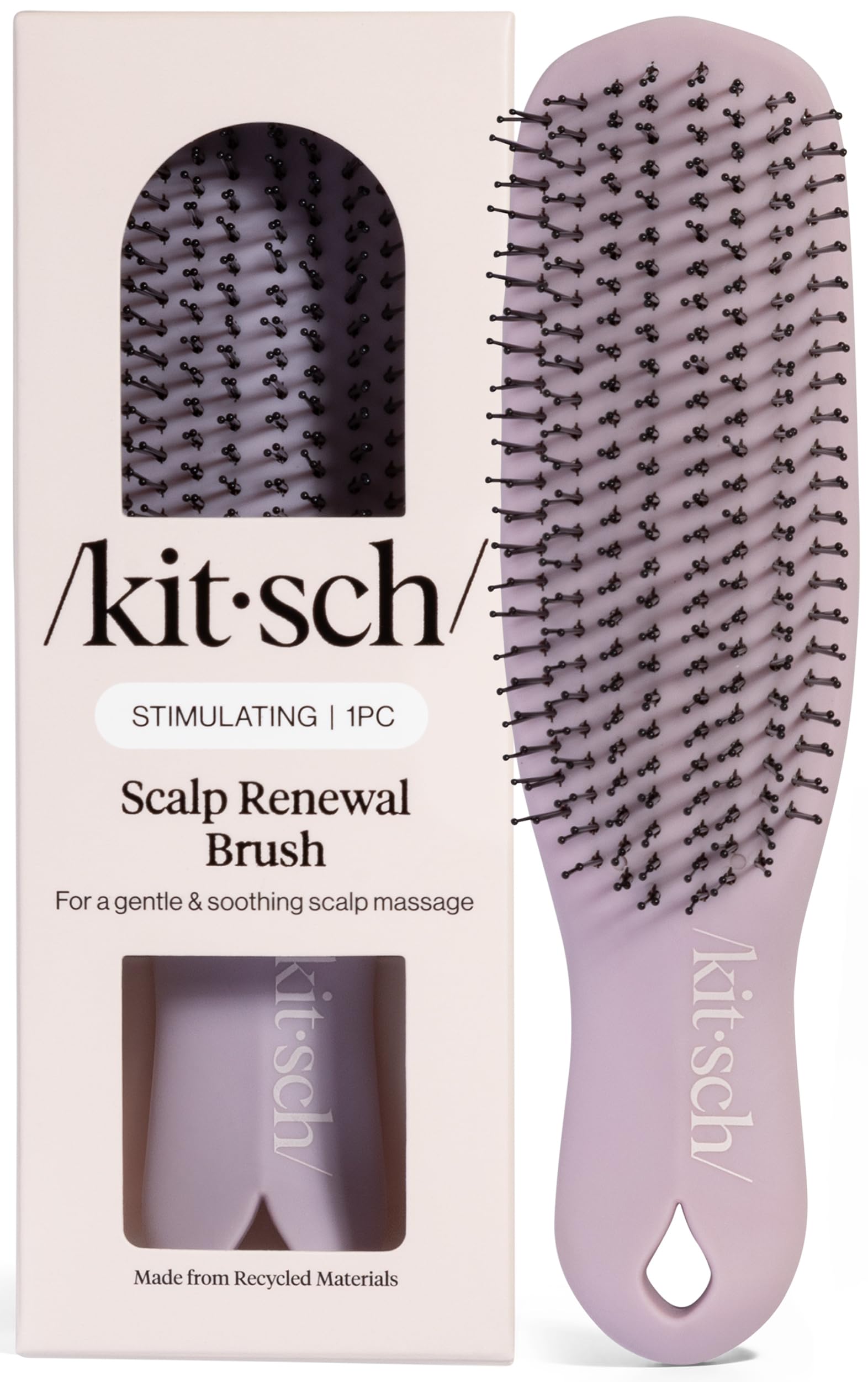 Kitsch cepillo frontal mostrando diseño y beneficio de limpieza suave