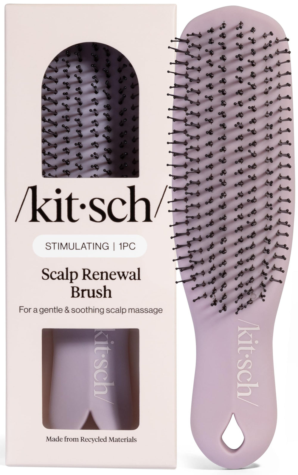 Kitsch cepillo frontal mostrando diseño y beneficio de limpieza suave