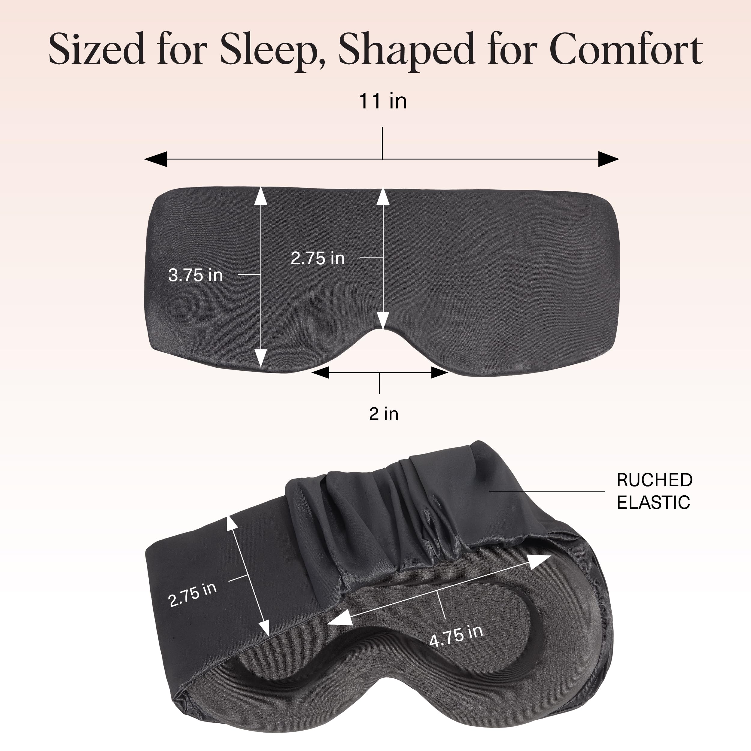 Kitsch antifaz en uso sobre almohada para sueño profundo