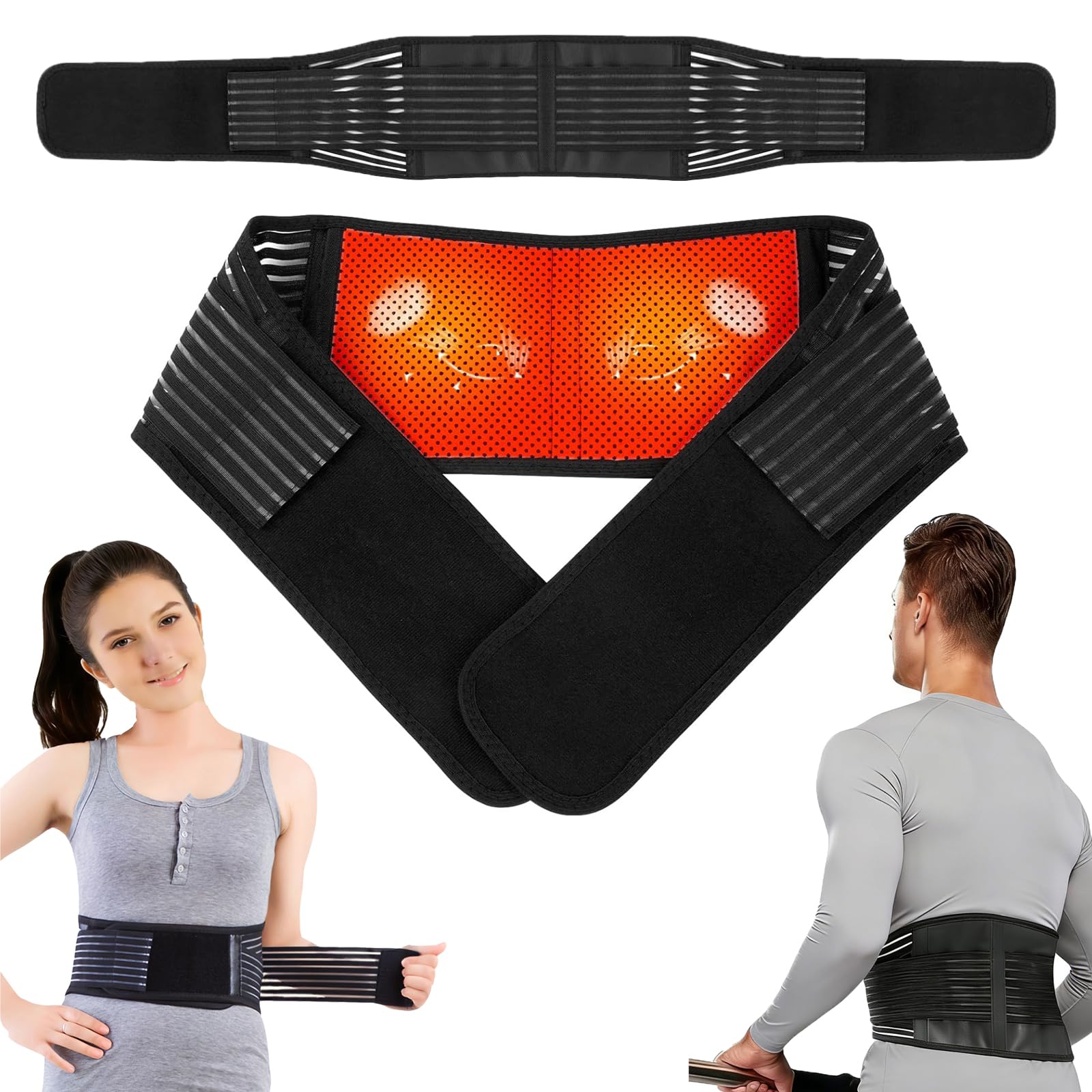 KkaFFe faja lumbar vista frontal mostrando soporte y diseño discreto