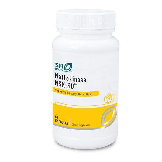 Klaire Labs Nattokinase NSK-SD bottle for daily capsules supporting circulation.